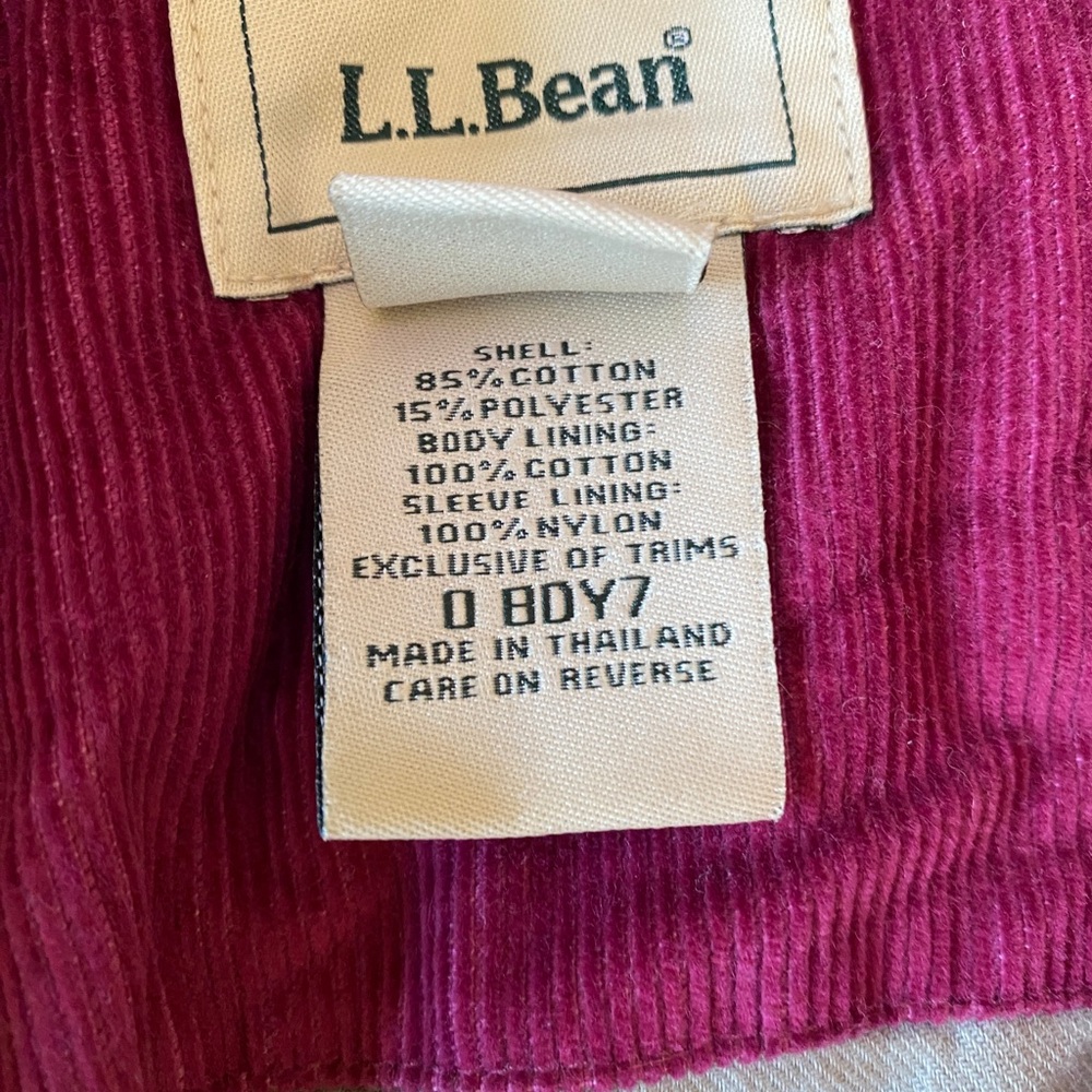 L. L. Bean Small Burgundy Corduroy Jacket - Picture 5 of 7